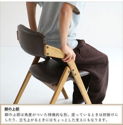 折りたたみチェア コーデュロイ生地 ダイニングチェア イス チェア 椅子 木製 リビング 勉強 学習 ヴィンテージ おしゃれ 北欧 シンプル 省スペース 合成皮革(代引不可)