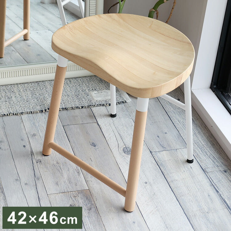 ロースツール 幅42cm 天然木 スチール ダイニングスツール コンパクト おしゃれ 北欧 ロータイプ 木製 飾り台 ダイニングチェア 椅子 いす イス(代引不可)