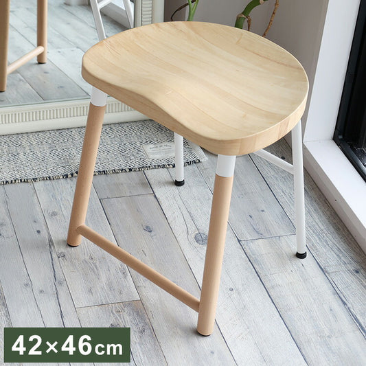 ロースツール 幅42cm 天然木 スチール ダイニングスツール コンパクト おしゃれ 北欧 ロータイプ 木製 飾り台 ダイニングチェア 椅子 いす イス(代引不可)