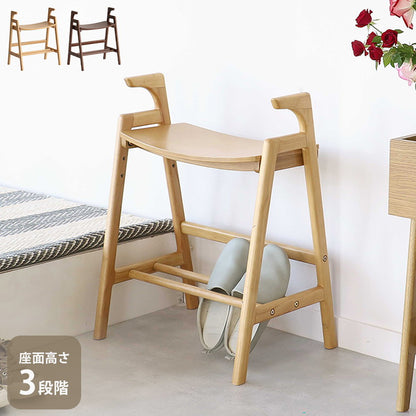 玄関椅子 ベンチ 玄関スツール アームベンチ サポート コンパクト 手すり チェア 高さ調節 靴 杖 収納 いす イス 腰掛け 木製 立ち上がりシンプル おすすめ Arm Bench -crest- ILC-3734(代引不可)