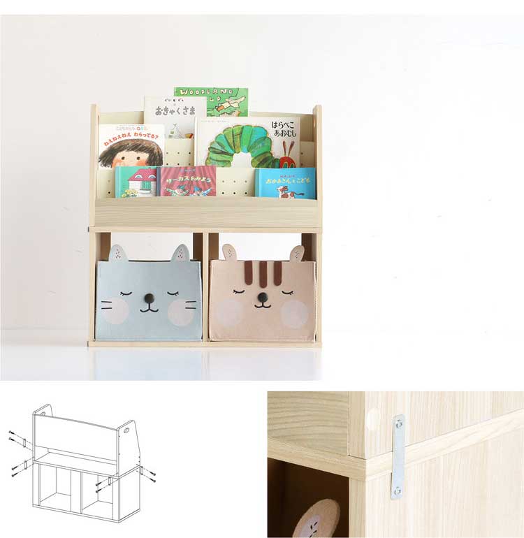絵本ラック 絵本棚 絵本収納 ブックラック 本棚 本収納 収納 キッズラック リビングラック モンテッソーリ 片づけ 自主性 自発性 子ども部屋収納 Kids Low Book Rack(代引不可)