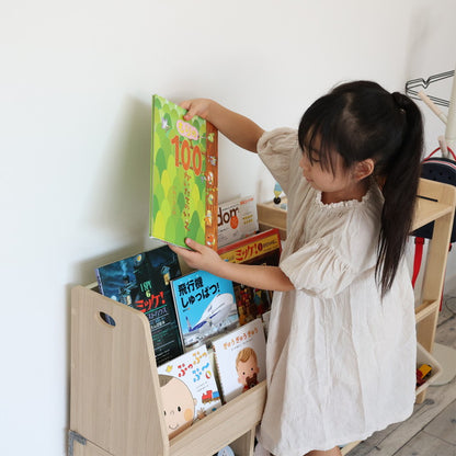 絵本ラック 絵本棚 絵本収納 ブックラック 本棚 本収納 収納 キッズラック リビングラック モンテッソーリ 片づけ 自主性 自発性 子ども部屋収納 Kids Low Book Rack(代引不可)