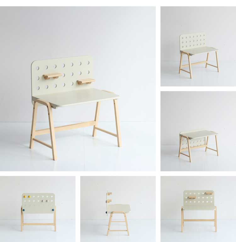 子供用 机 デスク 子供テーブル キッズデスク 木製 リビング学習 学習机 勉強机 お絵かき 有孔ボード 棚板 Kids Desk -emy- ILT-3641(代引不可)