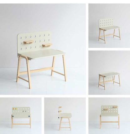 子供用 机 デスク 子供テーブル キッズデスク 木製 リビング学習 学習机 勉強机 お絵かき 有孔ボード 棚板 Kids Desk -emy- ILT-3641(代引不可)