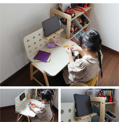 子供用 机 デスク 子供テーブル キッズデスク 木製 リビング学習 学習机 勉強机 お絵かき 有孔ボード 棚板 Kids Desk -emy- ILT-3641(代引不可)
