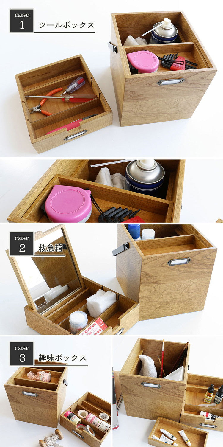 コスメボックス メイクボックス ミラー付き 木製 天然木 取っ手付き 持ち運び可能 小物入れ 化粧入れ 鏡 ドレッサー 化粧品収納 寝室 ベッドルーム プレゼント お祝い 母の日 K-3745(代引不可)