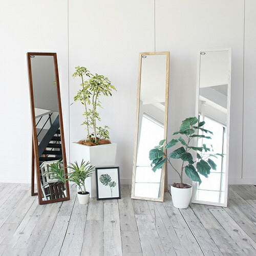 スタンドミラー インセットミラー 飛散防止対策 姿見ミラー シンプル 鏡 木製ミラー 全身ミラー(代引不可)
