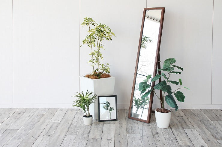 スタンドミラー インセットミラー 飛散防止対策 姿見ミラー シンプル 鏡 木製ミラー 全身ミラー(代引不可)