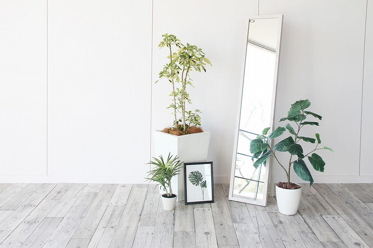 スタンドミラー インセットミラー 飛散防止対策 姿見ミラー シンプル 鏡 木製ミラー 全身ミラー(代引不可)