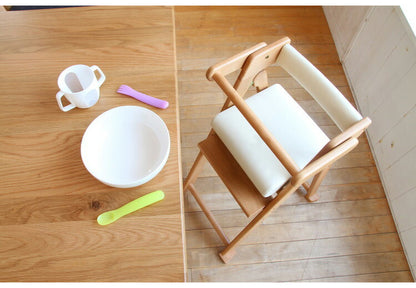 折りたたみ キッズチェア 持ち運び 子ども用 キッズ用 ハイチェア ハイタイプ 天然木 ダイニング 安全 ダイニングチェア アイボリー おしゃれ かわいい(代引不可)