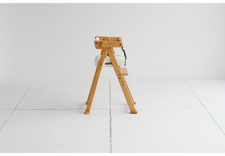 折りたたみ キッズチェア 持ち運び 子ども用 キッズ用 ハイチェア ハイタイプ 天然木 ダイニング 安全 ダイニングチェア アイボリー おしゃれ かわいい(代引不可)