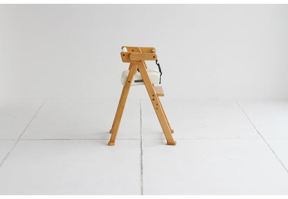 折りたたみ キッズチェア 持ち運び 子ども用 キッズ用 ハイチェア ハイタイプ 天然木 ダイニング 安全 ダイニングチェア アイボリー おしゃれ かわいい(代引不可)