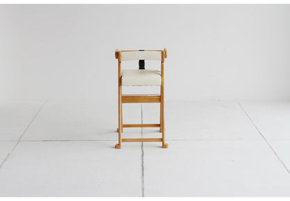 折りたたみ キッズチェア 持ち運び 子ども用 キッズ用 ハイチェア ハイタイプ 天然木 ダイニング 安全 ダイニングチェア アイボリー おしゃれ かわいい(代引不可)