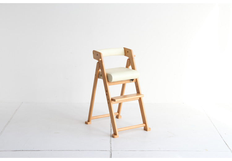折りたたみ キッズチェア 持ち運び 子ども用 キッズ用 ハイチェア ハイタイプ 天然木 ダイニング 安全 ダイニングチェア アイボリー おしゃれ かわいい(代引不可)