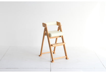 折りたたみ キッズチェア 持ち運び 子ども用 キッズ用 ハイチェア ハイタイプ 天然木 ダイニング 安全 ダイニングチェア アイボリー おしゃれ かわいい(代引不可)