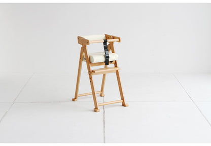 折りたたみ キッズチェア 持ち運び 子ども用 キッズ用 ハイチェア ハイタイプ 天然木 ダイニング 安全 ダイニングチェア アイボリー おしゃれ かわいい(代引不可)