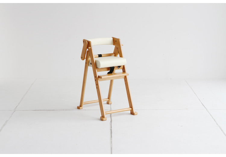 折りたたみ キッズチェア 持ち運び 子ども用 キッズ用 ハイチェア ハイタイプ 天然木 ダイニング 安全 ダイニングチェア アイボリー おしゃれ かわいい(代引不可)
