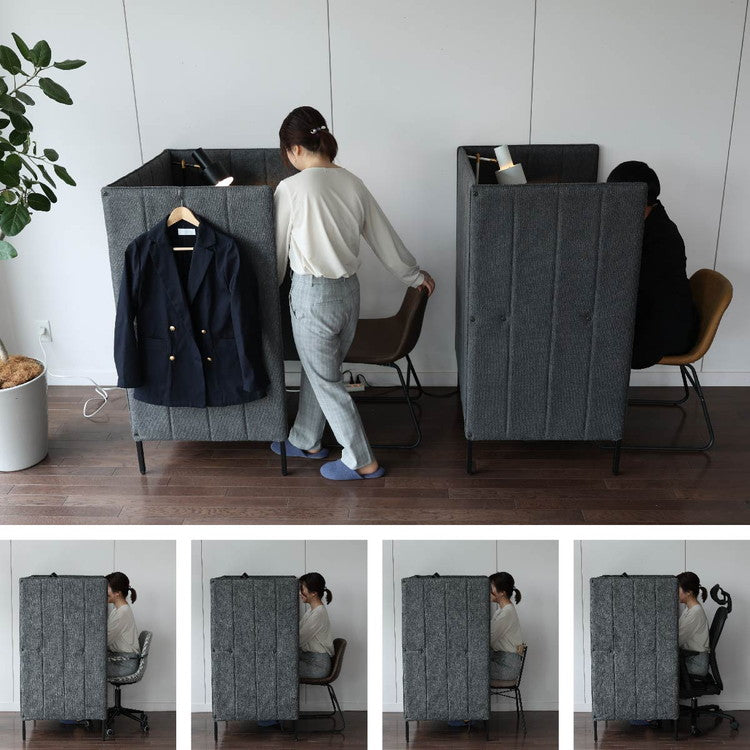 ブースデスク パーソナルデスク 幅88 奥行65.5 高さ123.5cm パソコンデスク 個人用 オフィス リモートワーク デスク 勉強机 プライバシー 目隠し 仕切り パーテーション 作業 集中(代引不可)