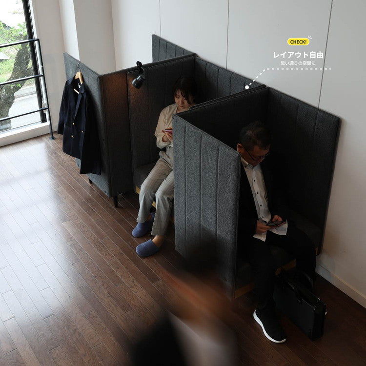 ブースデスク パーソナルデスク 幅88 奥行65.5 高さ123.5cm パソコンデスク 個人用 オフィス リモートワーク デスク 勉強机 プライバシー 目隠し 仕切り パーテーション 作業 集中(代引不可)