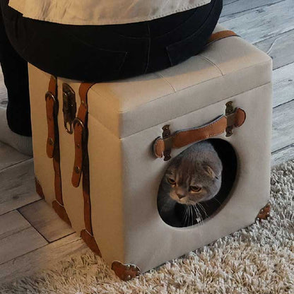 ペットハウス スツール おしゃれ 北欧 トランクケース かわいい ドッグハウス キャットハウス ペット用品 ペットベッド 老犬 シニア(代引不可)