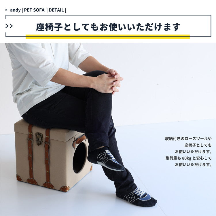 ペットハウス スツール おしゃれ 北欧 トランクケース かわいい ドッグハウス キャットハウス ペット用品 ペットベッド 老犬 シニア(代引不可)