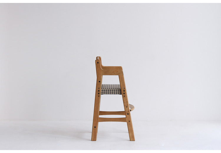 キッズチェア ハイタイプ 天然木 ハイチェア チェック 子ども用 こども キッズ用 椅子 いす イス ベビーチェア 木製 テーブル ダイニング 赤ちゃん お子様(代引不可)