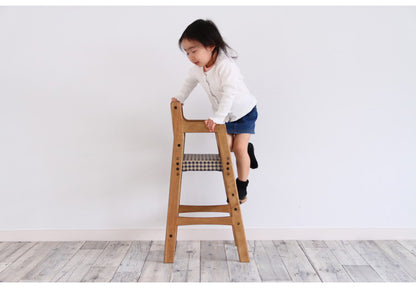 キッズチェア ハイタイプ 天然木 ハイチェア チェック 子ども用 こども キッズ用 椅子 いす イス ベビーチェア 木製 テーブル ダイニング 赤ちゃん お子様(代引不可)