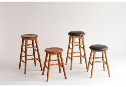 スツール ハイスツール ヴィンテージ お手入れ簡単 子供椅子 いす イス 天然木 レトロ おしゃれ 北欧 かわいい ウッドチェア チェア 玄関 リビング カフェ ブラウン(代引不可)