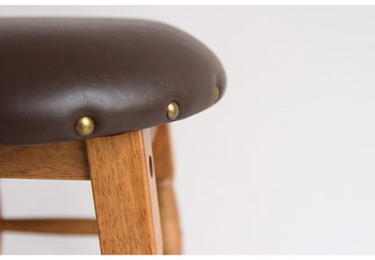 スツール ハイスツール ヴィンテージ お手入れ簡単 子供椅子 いす イス 天然木 レトロ おしゃれ 北欧 かわいい ウッドチェア チェア 玄関 リビング カフェ ブラウン(代引不可)