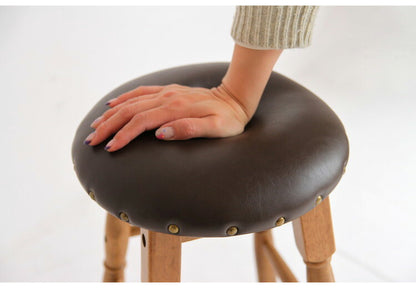 スツール ハイスツール ヴィンテージ お手入れ簡単 子供椅子 いす イス 天然木 レトロ おしゃれ 北欧 かわいい ウッドチェア チェア 玄関 リビング カフェ ブラウン(代引不可)