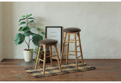 スツール ハイスツール ヴィンテージ お手入れ簡単 子供椅子 いす イス 天然木 レトロ おしゃれ 北欧 かわいい ウッドチェア チェア 玄関 リビング カフェ ブラウン(代引不可)