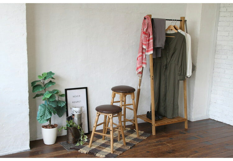 スツール ハイスツール ヴィンテージ お手入れ簡単 子供椅子 いす イス 天然木 レトロ おしゃれ 北欧 かわいい ウッドチェア チェア 玄関 リビング カフェ ブラウン(代引不可)