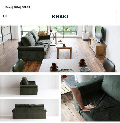 ソファ 幅170cm 電源付き USBタップ付き 高さ調節 2.5人掛け 2人掛け コーデュロイ 天然木 コンセント収納ポケット付き おしゃれ 北欧 シンプル ヴィンテージ ローソファ(代引不可)