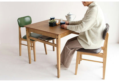 ダイニングテーブル 幅75cm 正方形 天然木 コンパクト おしゃれ 北欧 ナチュラル シンプル 2人用 オーク材 一人暮らし 新生活 カフェ風 木製 2人掛け 木目調(代引不可)