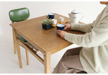 ダイニングテーブル 幅75cm 正方形 天然木 コンパクト おしゃれ 北欧 ナチュラル シンプル 2人用 オーク材 一人暮らし 新生活 カフェ風 木製 2人掛け 木目調(代引不可)