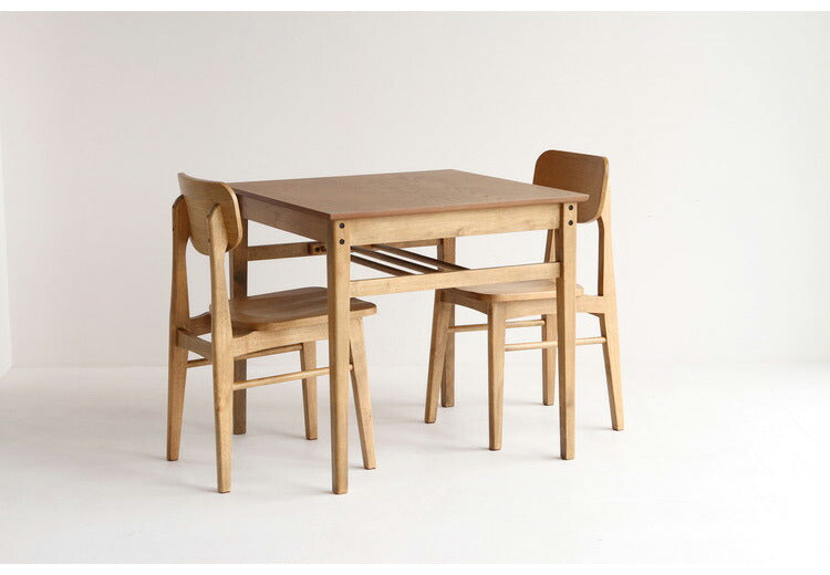 ダイニングテーブル 幅75cm 正方形 天然木 コンパクト おしゃれ 北欧 ナチュラル シンプル 2人用 オーク材 一人暮らし 新生活 カフェ風 木製 2人掛け 木目調(代引不可)