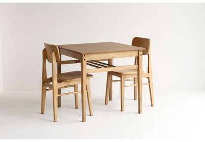 ダイニングテーブル 幅75cm 正方形 天然木 コンパクト おしゃれ 北欧 ナチュラル シンプル 2人用 オーク材 一人暮らし 新生活 カフェ風 木製 2人掛け 木目調(代引不可)