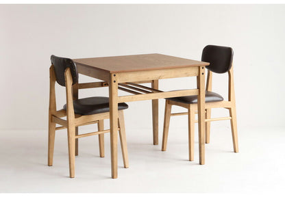 ダイニングテーブル 幅75cm 正方形 天然木 コンパクト おしゃれ 北欧 ナチュラル シンプル 2人用 オーク材 一人暮らし 新生活 カフェ風 木製 2人掛け 木目調(代引不可)