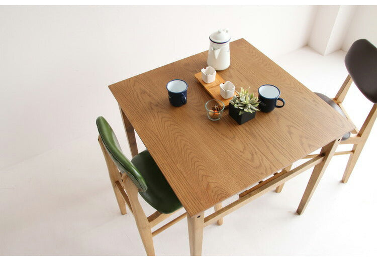 ダイニングテーブル 幅75cm 正方形 天然木 コンパクト おしゃれ 北欧 ナチュラル シンプル 2人用 オーク材 一人暮らし 新生活 カフェ風 木製 2人掛け 木目調(代引不可)