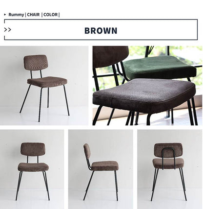 ダイニングチェア コーデュロイ×アイアン レトロモダン ヴィンテージ調 カフェ風 北欧 1脚 イス 椅子 カーキ ブラウン ベージュ かっこいい おしゃれ(代引不可)