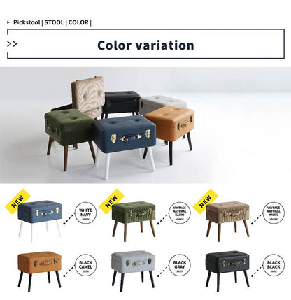 トランクスツール デザイン収納スツール 選べる6色 かわいい 天然木脚 ファブリック/PUレザー 玄関収納 ベンチ 収納ボックス 収納ケース 椅子 チェア 可愛い おしゃれ(代引不可)