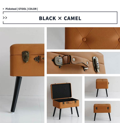 トランクスツール デザイン収納スツール 選べる6色 かわいい 天然木脚 ファブリック/PUレザー 玄関収納 ベンチ 収納ボックス 収納ケース 椅子 チェア 可愛い おしゃれ(代引不可)