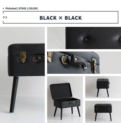 トランクスツール デザイン収納スツール 選べる6色 かわいい 天然木脚 ファブリック/PUレザー 玄関収納 ベンチ 収納ボックス 収納ケース 椅子 チェア 可愛い おしゃれ(代引不可)