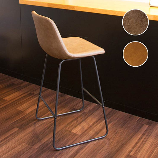 カウンターチェア 背もたれ付き バーチェア バースツール ハイスツール ハイチェア おしゃれ 椅子 イス スツール レザー調 アイアン スチール ヴィンテージ調 カフェ風 おしゃれ(代引不可)