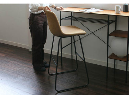 カウンターチェア 背もたれ付き バーチェア バースツール ハイスツール ハイチェア おしゃれ 椅子 イス スツール レザー調 アイアン スチール ヴィンテージ調 カフェ風 おしゃれ(代引不可)