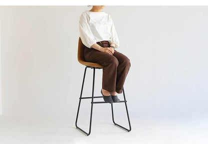 カウンターチェア 背もたれ付き バーチェア バースツール ハイスツール ハイチェア おしゃれ 椅子 イス スツール レザー調 アイアン スチール ヴィンテージ調 カフェ風 おしゃれ(代引不可)