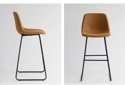 カウンターチェア 背もたれ付き バーチェア バースツール ハイスツール ハイチェア おしゃれ 椅子 イス スツール レザー調 アイアン スチール ヴィンテージ調 カフェ風 おしゃれ(代引不可)