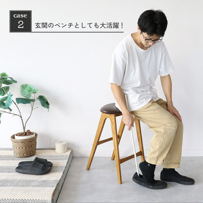 スツール 折りたたみ 幅42 奥行40 高さ60.5cm ハイチェア 木脚 天然木 コンパクト 折り畳み式 カウンターチェア ヴィンテージ風 リビング ダイニング ワンルーム 玄関 椅子 折りたたみ椅子 ST-3748(代引不可)