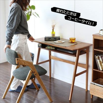 ウッドデスク 幅90cm テーブル デスク オーディー ody 木製 オーク 机 パソコンデスク 作業テーブル 作業台 棚付 引出無し ブラウン シンプル 一人暮らし ワンルーム おしゃれ インテリア 北欧(代引不可)