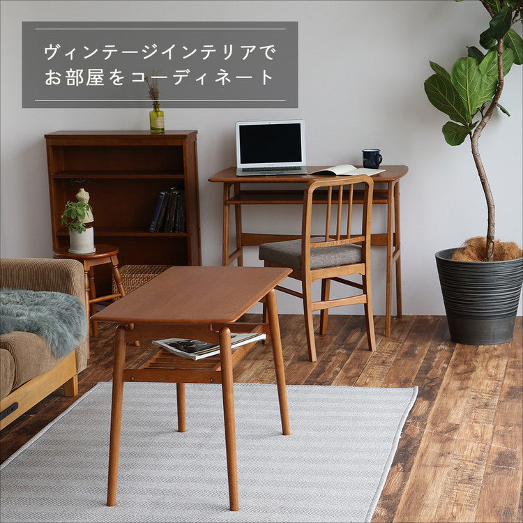 ウッドデスク 幅90cm テーブル デスク オーディー ody 木製 オーク 机 パソコンデスク 作業テーブル 作業台 棚付 引出無し ブラウン シンプル 一人暮らし ワンルーム おしゃれ インテリア 北欧(代引不可)